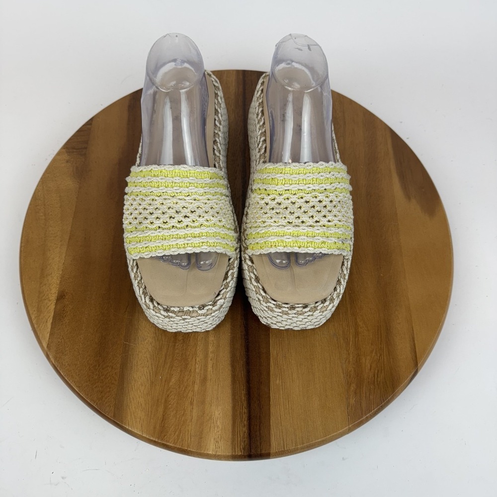 New Womens Rag & Bone Logan Beige Crochet Platform Slide Sandals Size 41 NWOB
